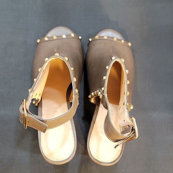 METAPHOR STUDDED SLINGBACK PEEP TOE BLOCK HEEL SANDAL - Picture 5 of 14